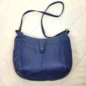 Toni Vintage Navy Leather Cross Body Shoulder Bag 80s Unique Festival Boho Glam